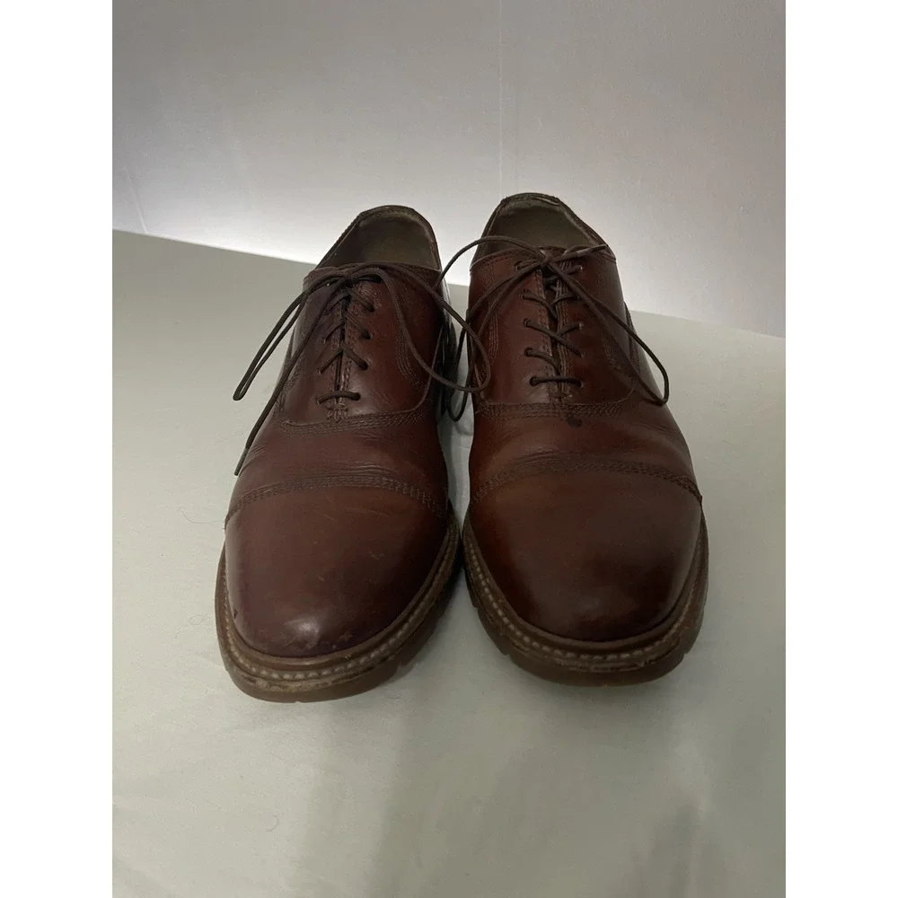 Frye James Bal Lug Oxford 87943 Mens Brown Leather‎ Lace Up Cap Toe Shoes 9 1/2D